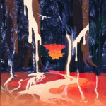 Aurora trágica em floresta devastada, referência a resistência indígenas - quilombolas e os ODS